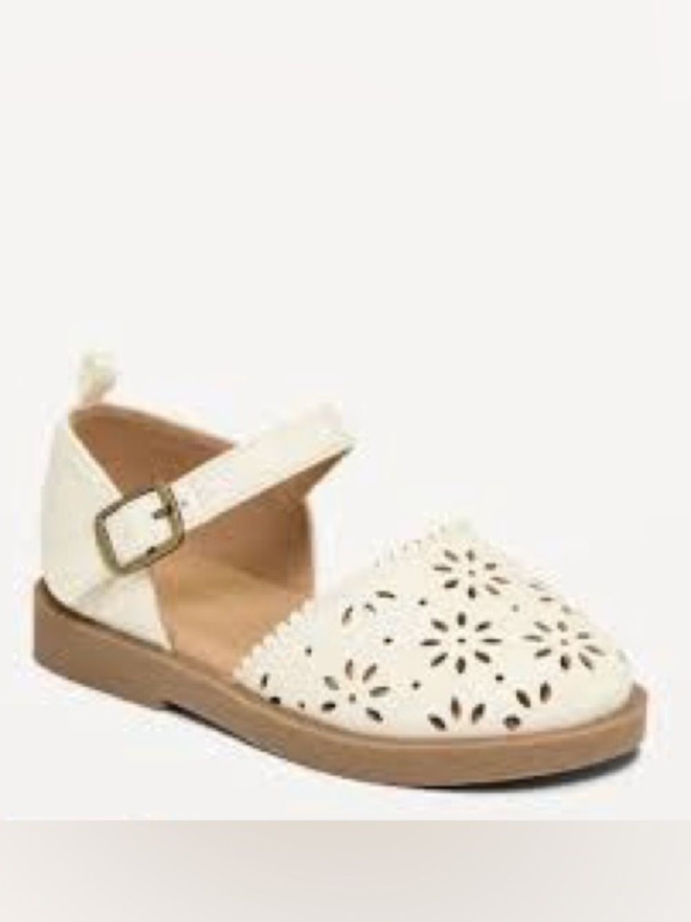 Old Navy Cream chunky Ballet Faux Leather Sandals with Buckle